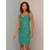 imageAdrianna Papell Womens Beaded Mesh DressJungle Green