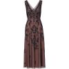 imageAdrianna Papell Womens Beaded Mesh DressNavyRosegold