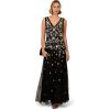 imageAdrianna Papell Womens Beaded Mesh Long Dress Black Multi 8