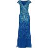 imageAdrianna Papell Womens Cap Sleeve Beaded DressBlue Horizon