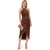 imageAdrianna Papell Womens Halter Crinkle Metallic DressCopper