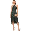 imageAdrianna Papell Womens Halter Crinkle Metallic DressGreen Pine