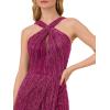 imageAdrianna Papell Womens Halter Crinkle Metallic DressMagenta