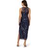 imageAdrianna Papell Womens Leaf Sequin Maxi DressNavyBlack