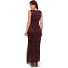 imageAdrianna Papell Womens Metallic Mesh Cascade GownSpecial Occasion DressBurgundyGold