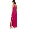imageAdrianna Papell Womens ONE Shoulder Beaded Gown Hot Orchid US 10