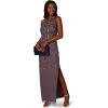 imageAdrianna Papell Womens One Shoulder Bead Long DressMoonscape