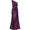 imageAdrianna Papell Womens One Shoulder Jacquard GownNavyOrchid