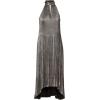 imageAdrianna Papell Womens Pleated Metallic Ankle DressGunmetalBlack