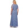 imageAdrianna Papell Womens Plus Size Beaded Blouson Gown French Blue