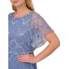imageAdrianna Papell Womens Plus Size Beaded Blouson Gown French Blue