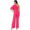 imageAdrianna Papell Womens PlusSize One Shoulder Crepe Melania Jumpsuit PlusWatermelon Bliss
