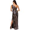 imageAdrianna Papell Womens Sequin One Shoulder GownBlack Multi