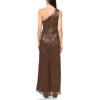 imageAdrianna Papell Womens Stardust Pleated Draped GownCopper