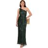 imageAdrianna Papell Womens Stardust Pleated Draped GownGreen Pine