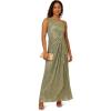 imageAdrianna Papell Womens Stardust Pleated Draped GownGreen Slate