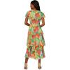 imageAdrianna Papell Womens Tiered Chiffon Midi DressGreen Multi