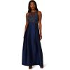 imageAdrianna Papell Womens Bead Combo Taffeta Long DressLight Navy
