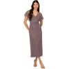 imageAdrianna Papell Womens Bead Flutter Sleeve Long DressMoonscape