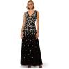 imageAdrianna Papell Womens Beaded Mesh Long Dress Black Multi 8