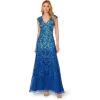 imageAdrianna Papell Womens Cap Sleeve Beaded DressBlue Horizon