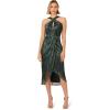 imageAdrianna Papell Womens Halter Crinkle Metallic DressGreen Pine