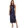 imageAdrianna Papell Womens Leaf Sequin Maxi DressNavyBlack