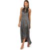 imageAdrianna Papell Womens Pleated Metallic Ankle DressGunmetalBlack