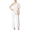 imageAdrianna Papell Womens PlusSize One Shoulder Crepe Melania Jumpsuit PlusIvory