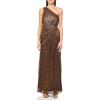 imageAdrianna Papell Womens Stardust Pleated Draped GownCopper
