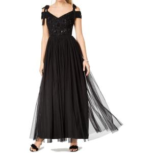 imageAdrianna Papell Womens Long Beaded DressBlack