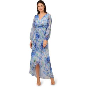 imageAdrianna Papell Womens Long Printed GownBlue Multi