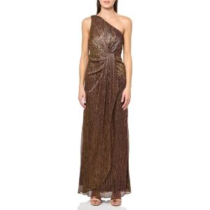 imageAdrianna Papell Womens Stardust Pleated Draped GownCopper
