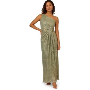 imageAdrianna Papell Womens Stardust Pleated Draped GownGreen Slate