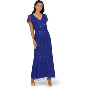 imageAdrianna Papell Flutter Sleeve Beaded Blouson Gown