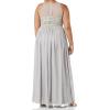 imageAdrianna Papell Womens Bead Bodice Long Chiffon DressBridal Silver