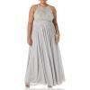 imageAdrianna Papell Womens Bead Bodice Long Chiffon DressBridal Silver