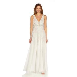 imageAdrianna Papell Womens Beaded Chiffon GownIvory