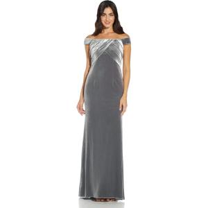 imageAdrianna Papell Womens Stretch Velvet DressSilver
