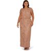 imageAdrianna Papell Bead Blouson Long Dress Rose GoldRose Gold