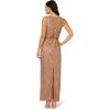 imageAdrianna Papell Bead Blouson Long Dress Rose GoldStone