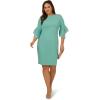 imageAdrianna Papell Knit Crepe Tiered Sleeve Dress Navy SateenSmoky Jade