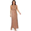 imageAdrianna Papell Bead Blouson Long Dress Rose GoldStone