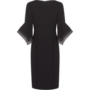 imageAdrianna Papell Knit Crepe Tiered Sleeve Dress Navy SateenBlack