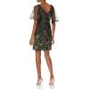 image:imageAdrianna Papell Womens Embroidered Capelet SheathBlackGold