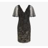 image:imageAdrianna Papell Womens Embroidered Capelet SheathBlackGold