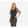 image:imageAdrianna Papell Womens Embroidered Capelet SheathBlackGold