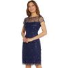 image:imageAdrianna Papell Womens Embroidered Sheath DressLight Navy