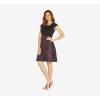 image:imageAdrianna Papell Womens Knit Crepe and Jacquard DressBlack Multi