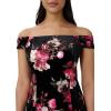image:imageAdrianna Papell Womens Off Shoulder Velvet DressBlack Multi